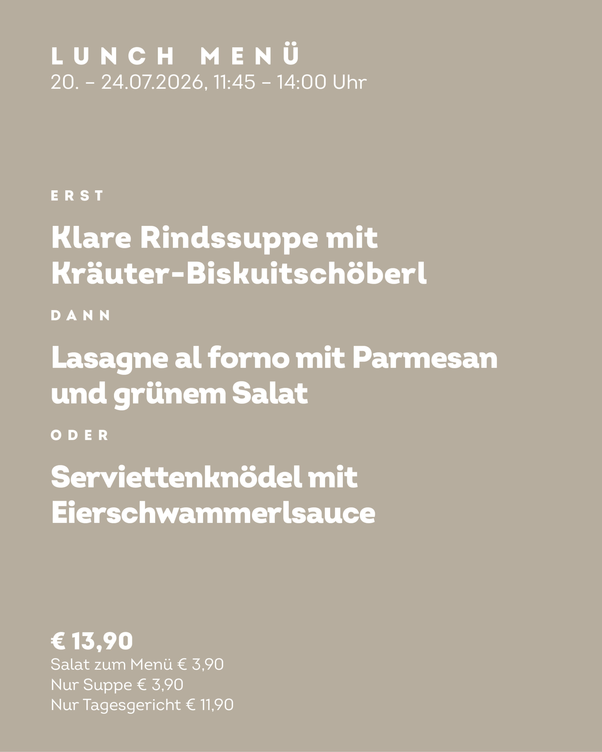 Lunch Menü